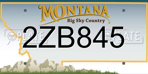 2ZB845 Montana License Plate