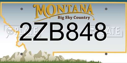 2ZB848 Montana License Plate