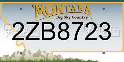 2ZB8723 Montana License Plate