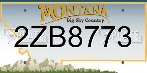 2ZB8773 Montana License Plate