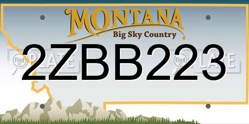 2ZBB223 Montana License Plate