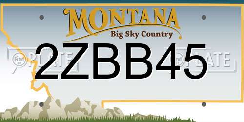 2ZBB45 Montana License Plate