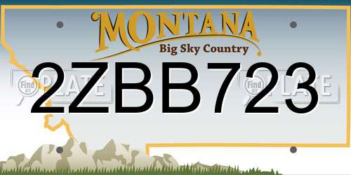 2ZBB723 Montana License Plate