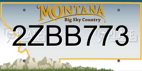 2ZBB773 Montana License Plate