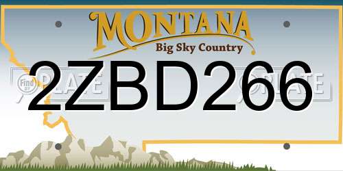 2ZBD266 Montana License Plate