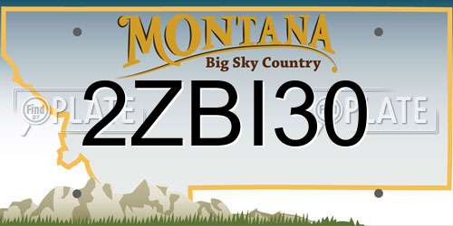 2ZBI30 Montana License Plate