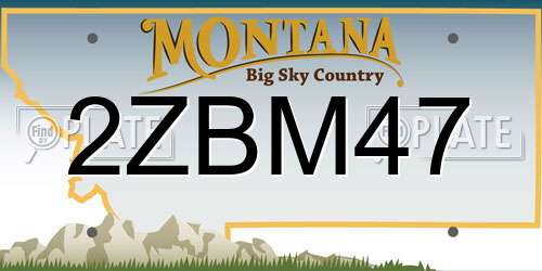 2ZBM47 Montana License Plate