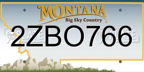 2ZBO766 Montana License Plate
