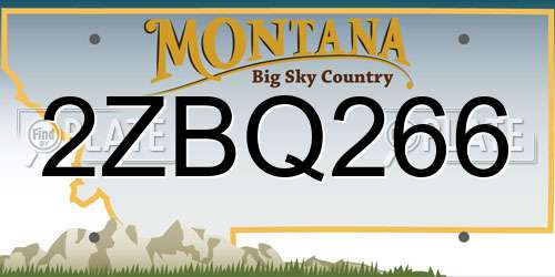 2ZBQ266 Montana License Plate