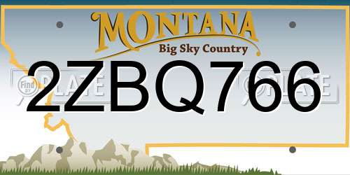 2ZBQ766 Montana License Plate