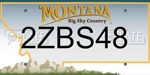 2ZBS48 Montana License Plate