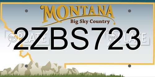 2ZBS723 Montana License Plate