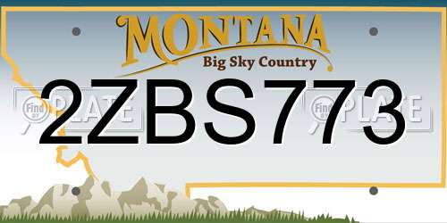 2ZBS773 Montana License Plate