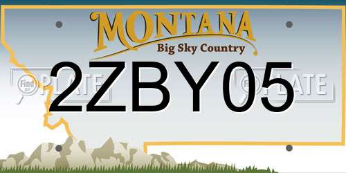 2ZBY05 Montana License Plate