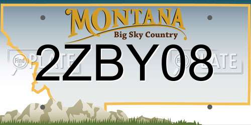 2ZBY08 Montana License Plate