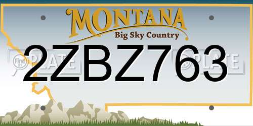 2ZBZ763 Montana License Plate