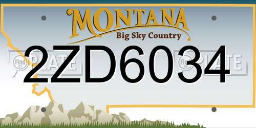 2ZD6034 Montana License Plate