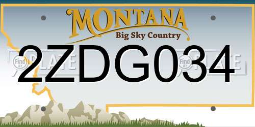 2ZDG034 Montana License Plate