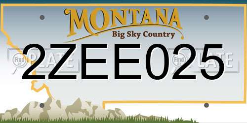 2ZEE025 Montana License Plate