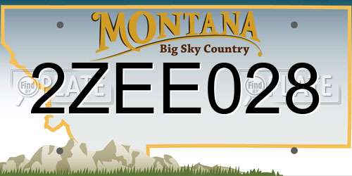 2ZEE028 Montana License Plate