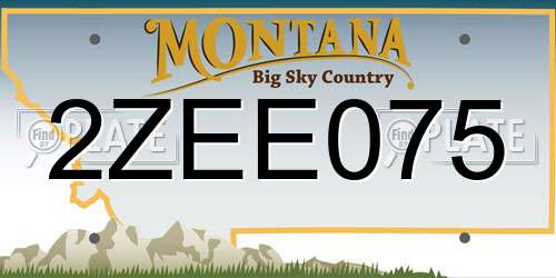2ZEE075 Montana License Plate