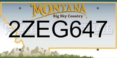 2ZEG647 Montana License Plate