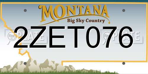 2ZET076 Montana License Plate