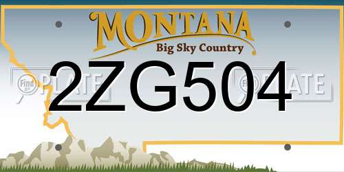 2ZG504 Montana License Plate