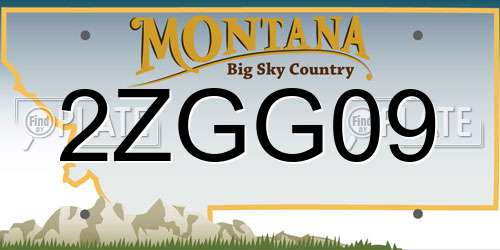 2ZGG09 Montana License Plate
