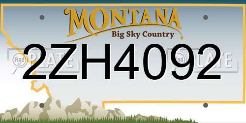 2ZH4092 Montana License Plate