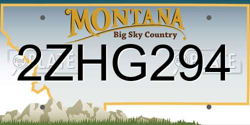 2ZHG294 Montana License Plate