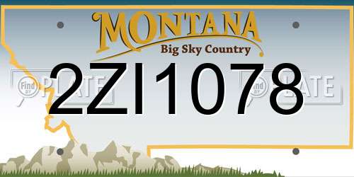 2ZI1078 Montana License Plate