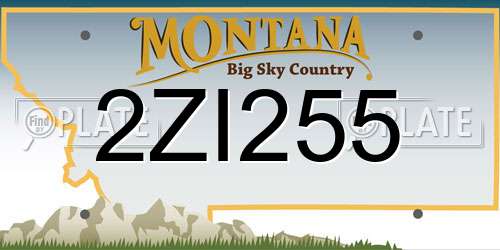 2ZI255 Montana License Plate