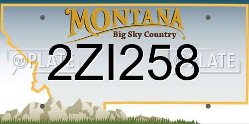 2ZI258 Montana License Plate
