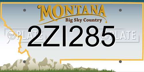 2ZI285 Montana License Plate