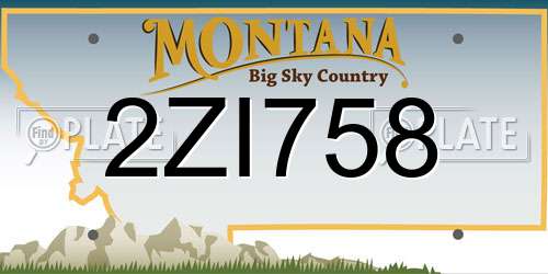 2ZI758 Montana License Plate