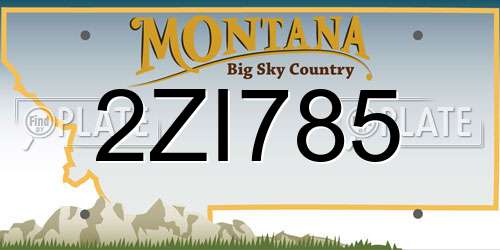 2ZI785 Montana License Plate