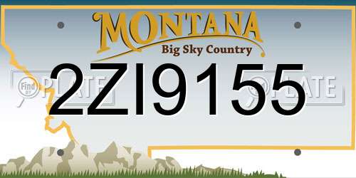 2ZI9155 Montana License Plate