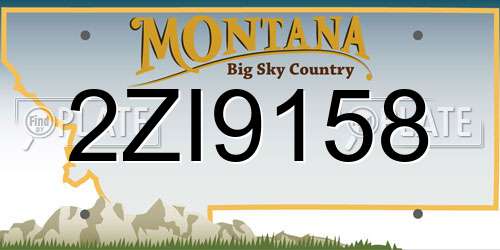 2ZI9158 Montana License Plate