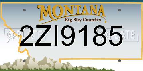2ZI9185 Montana License Plate