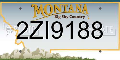 2ZI9188 Montana License Plate