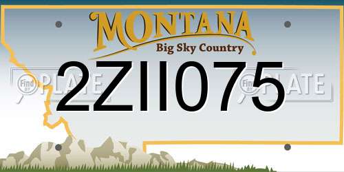 2ZII075 Montana License Plate