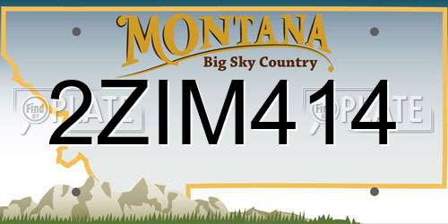 2ZIM414 Montana License Plate