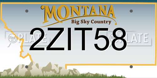 2ZIT58 Montana License Plate
