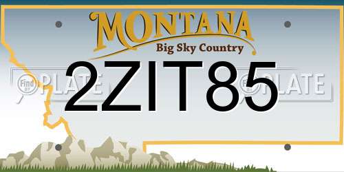 2ZIT85 Montana License Plate