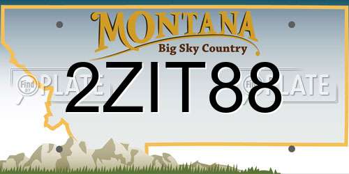 2ZIT88 Montana License Plate