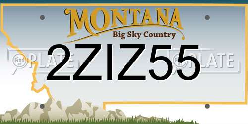 2ZIZ55 Montana License Plate