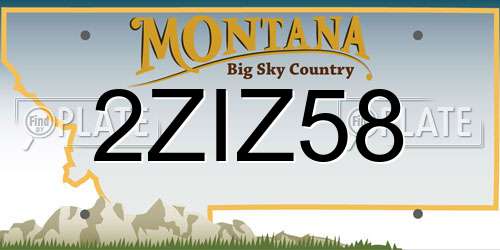2ZIZ58 Montana License Plate