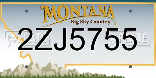 2ZJ5755 Montana License Plate