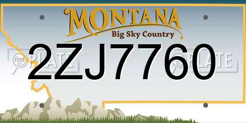 2ZJ7760 Montana License Plate